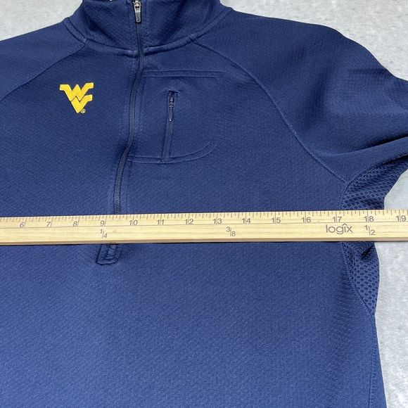 Vintage Nike Sweatshirt Womens Size Medium Navy Blue West Virginia Half Zip 1765 - Picture 9 of 13